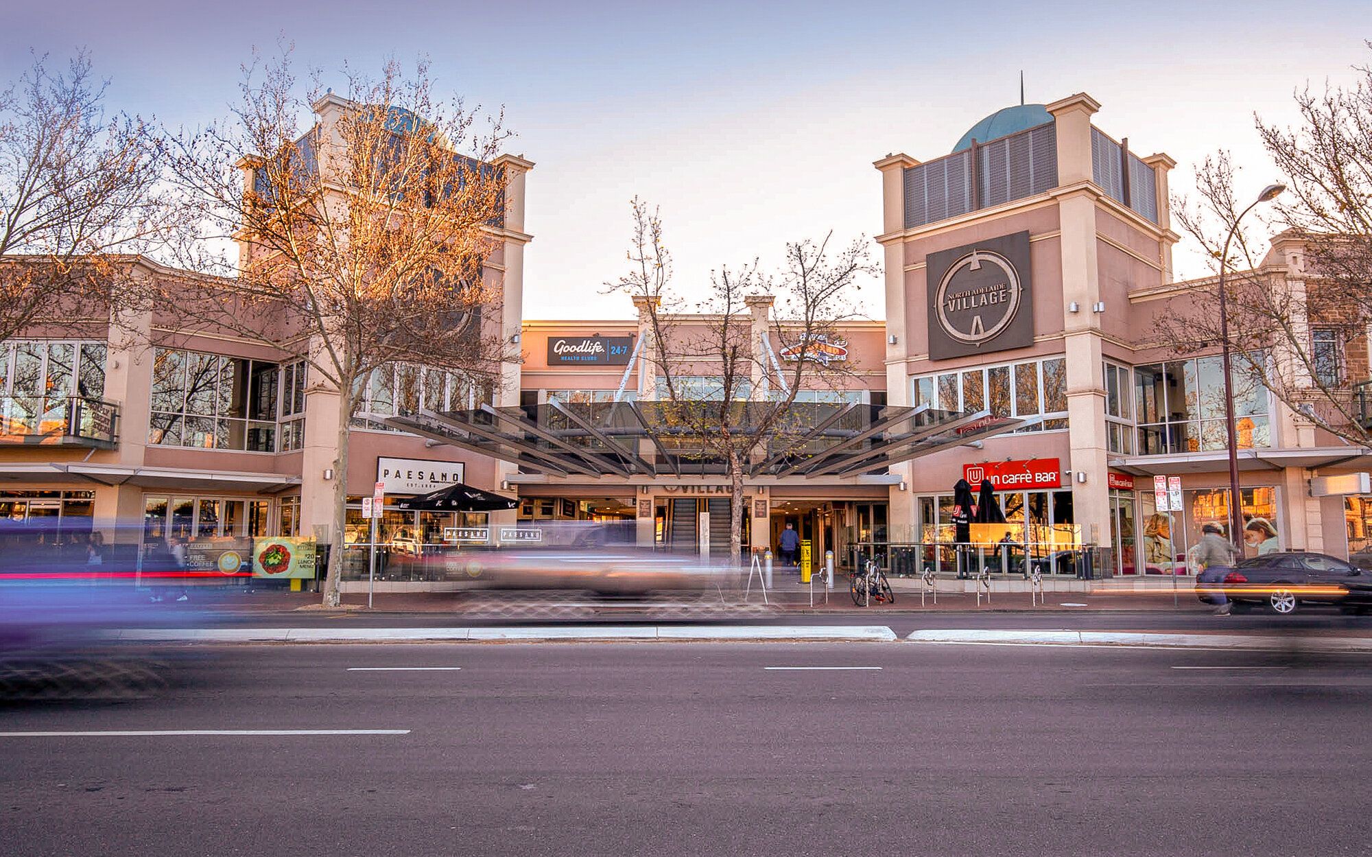 Image of the entrance of the North Adelaide Village shopping centre.