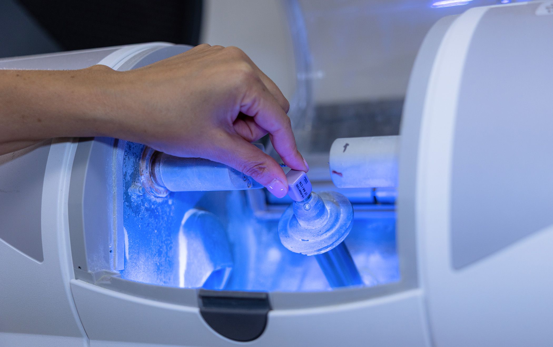 Image of a CEREC machines creating a dental implant.