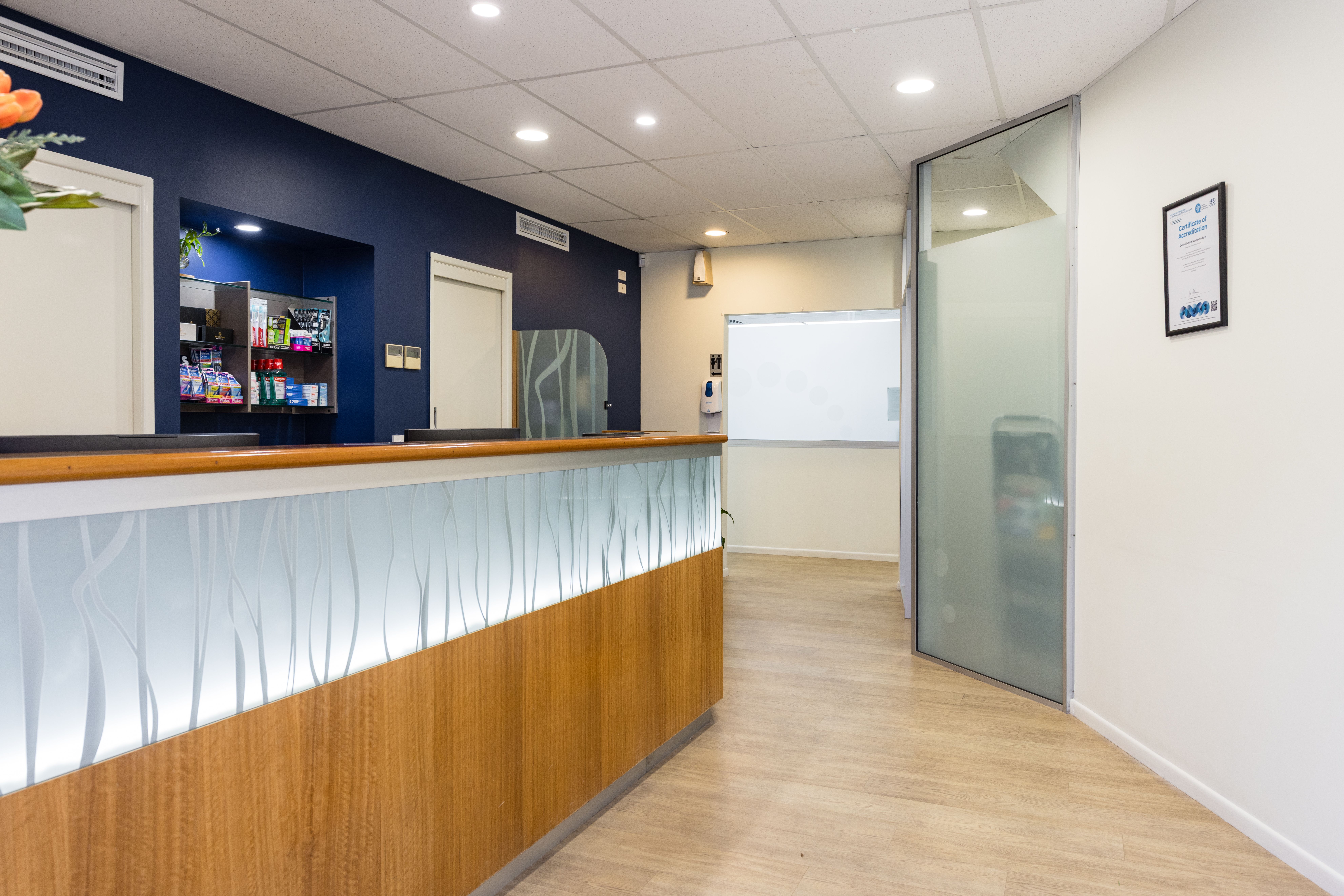 Image of the reception area for Dental Care Maroochydore.