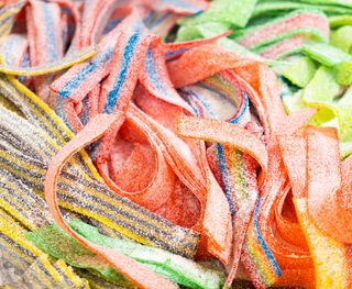 Image of sour straps, ranked 8th best Halloween treat.