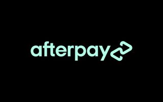 Image of the Afterpay logo with a black background.