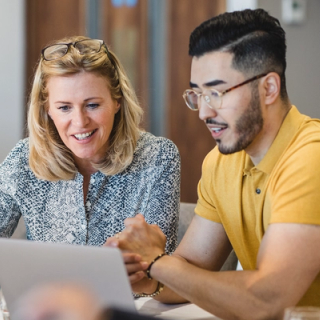 Image of a doctor and patient discussing advice.
