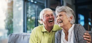 Image of an elderly couple having a good time together.