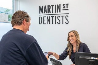 Martin Street Dentists reception desk for all customers.