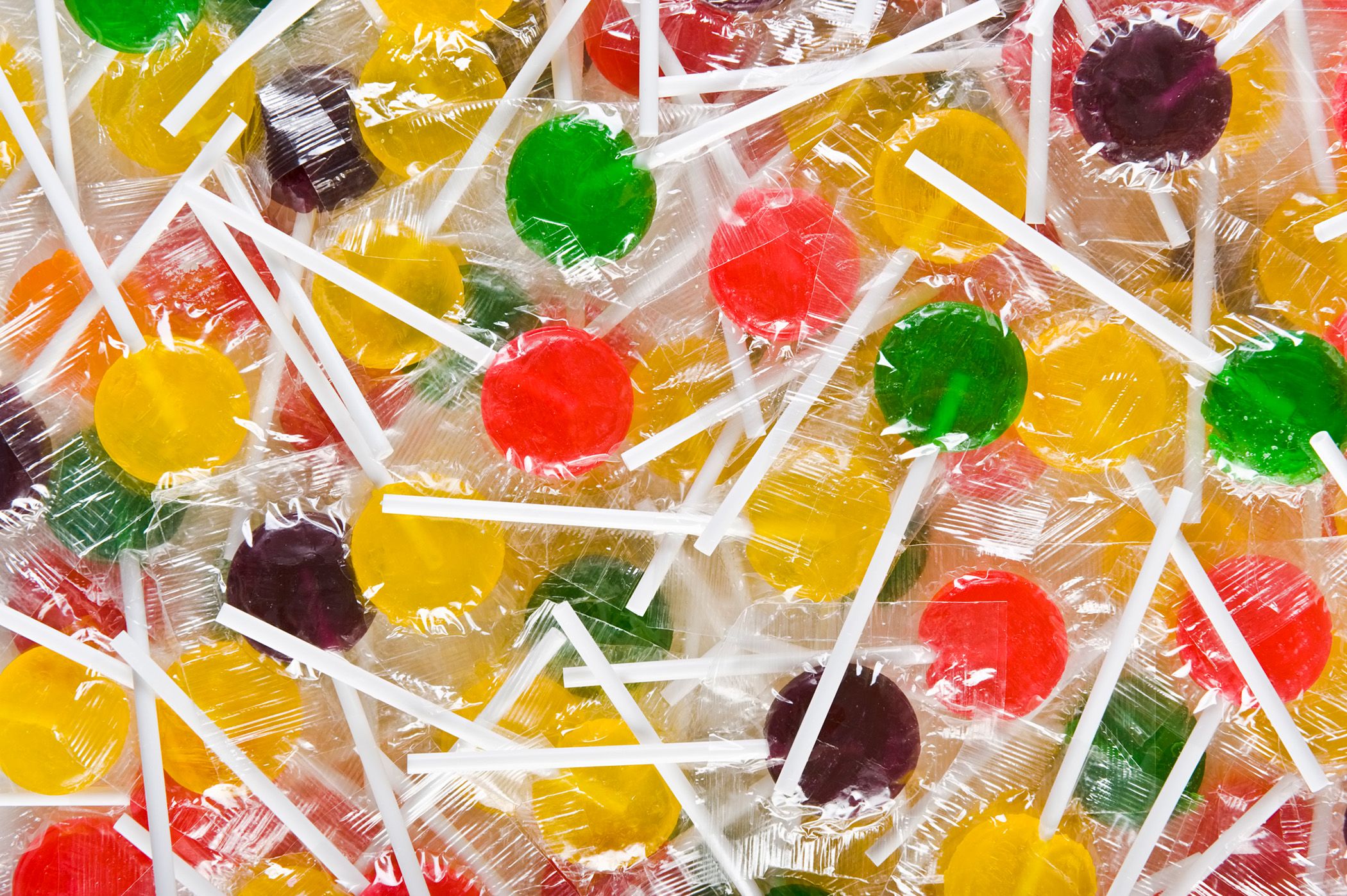 Image of a collection of sugary lollipops, 