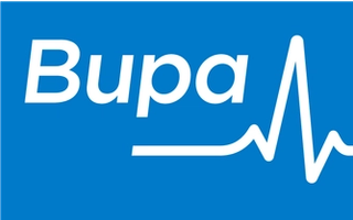 Logo of the health fund, Bupa.