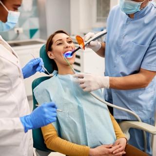 Image of a patient in a dental chair.