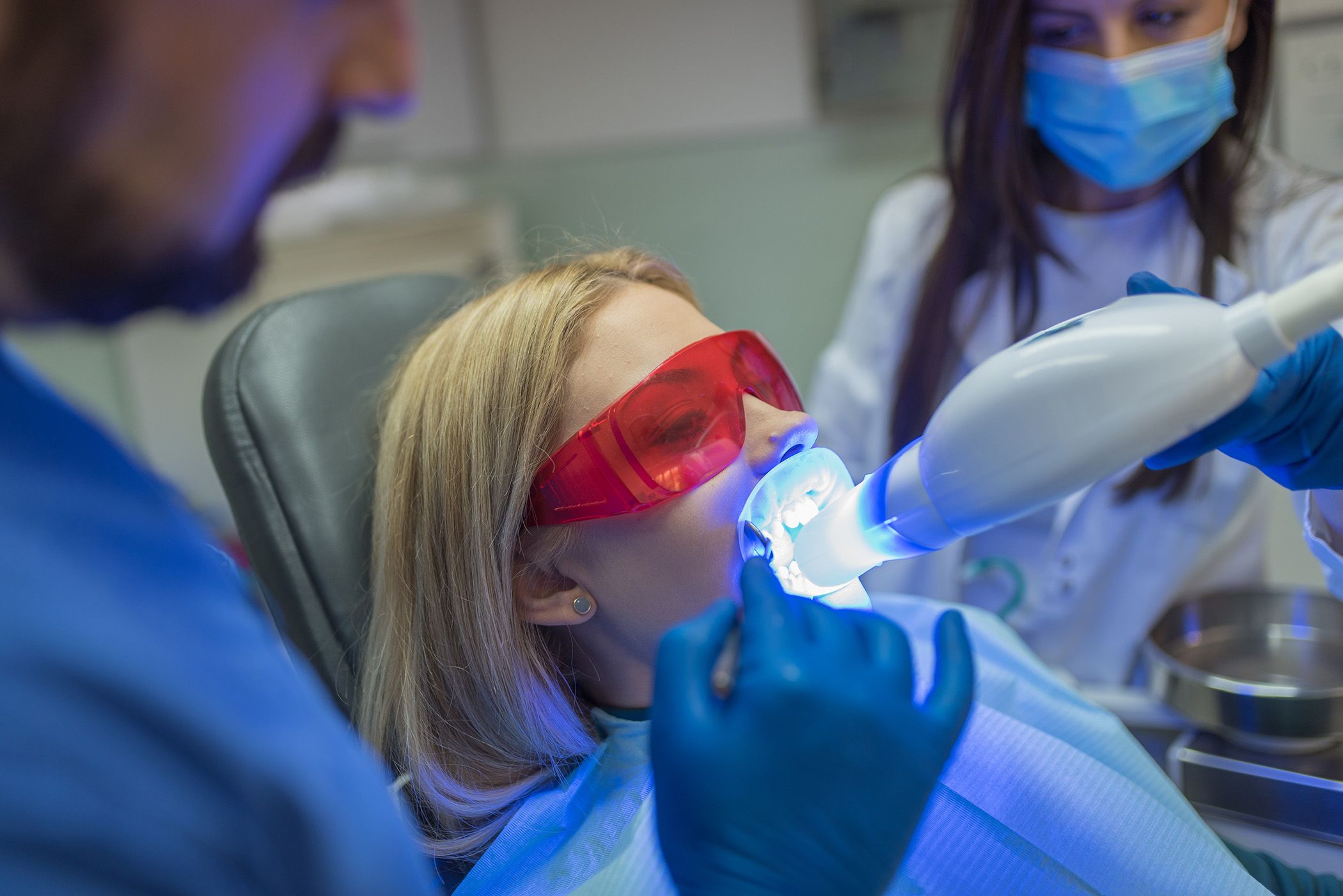In-chair teeth whitening example