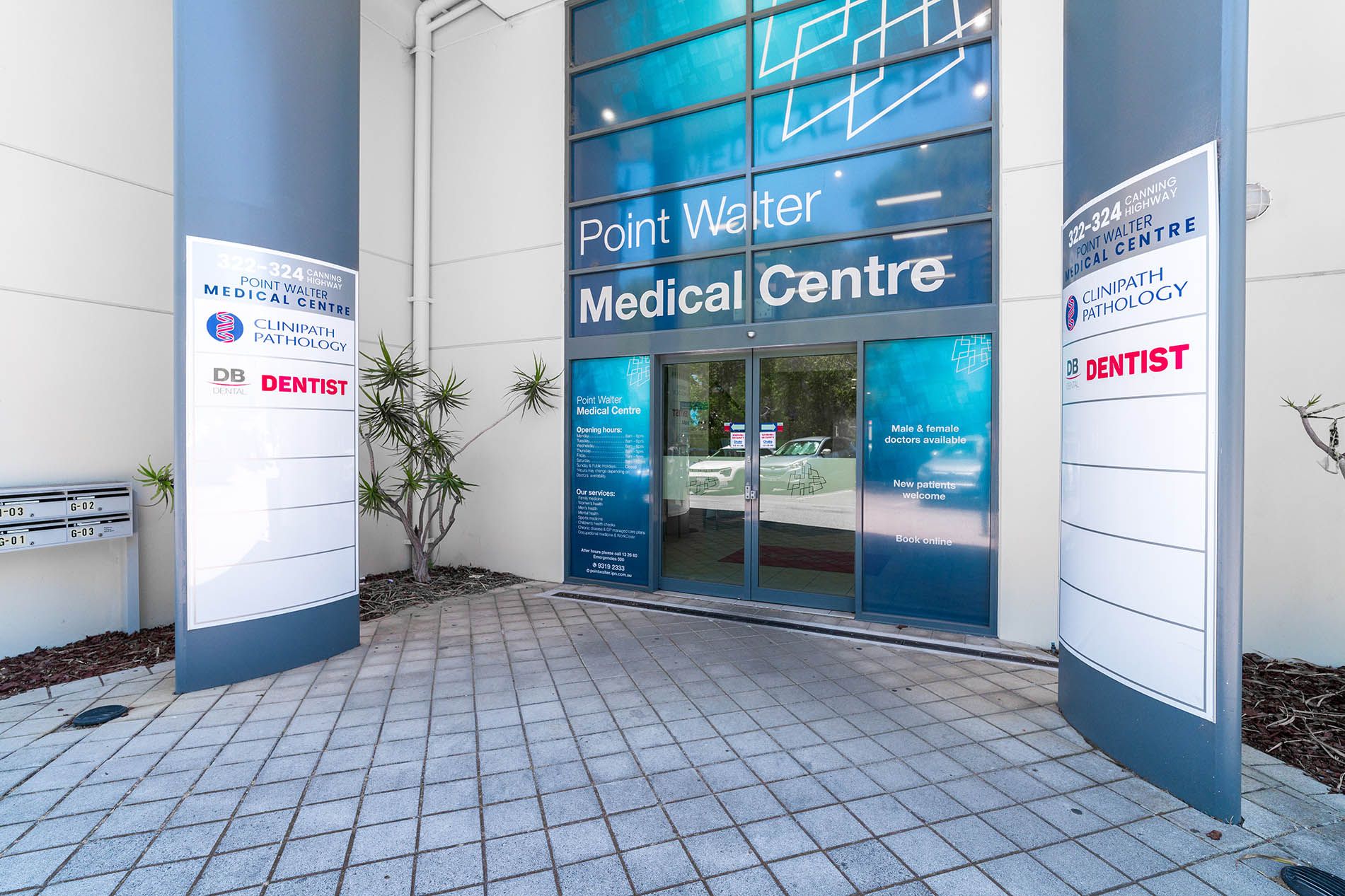 Image of the dental practice entrance of DB Dental Melville.