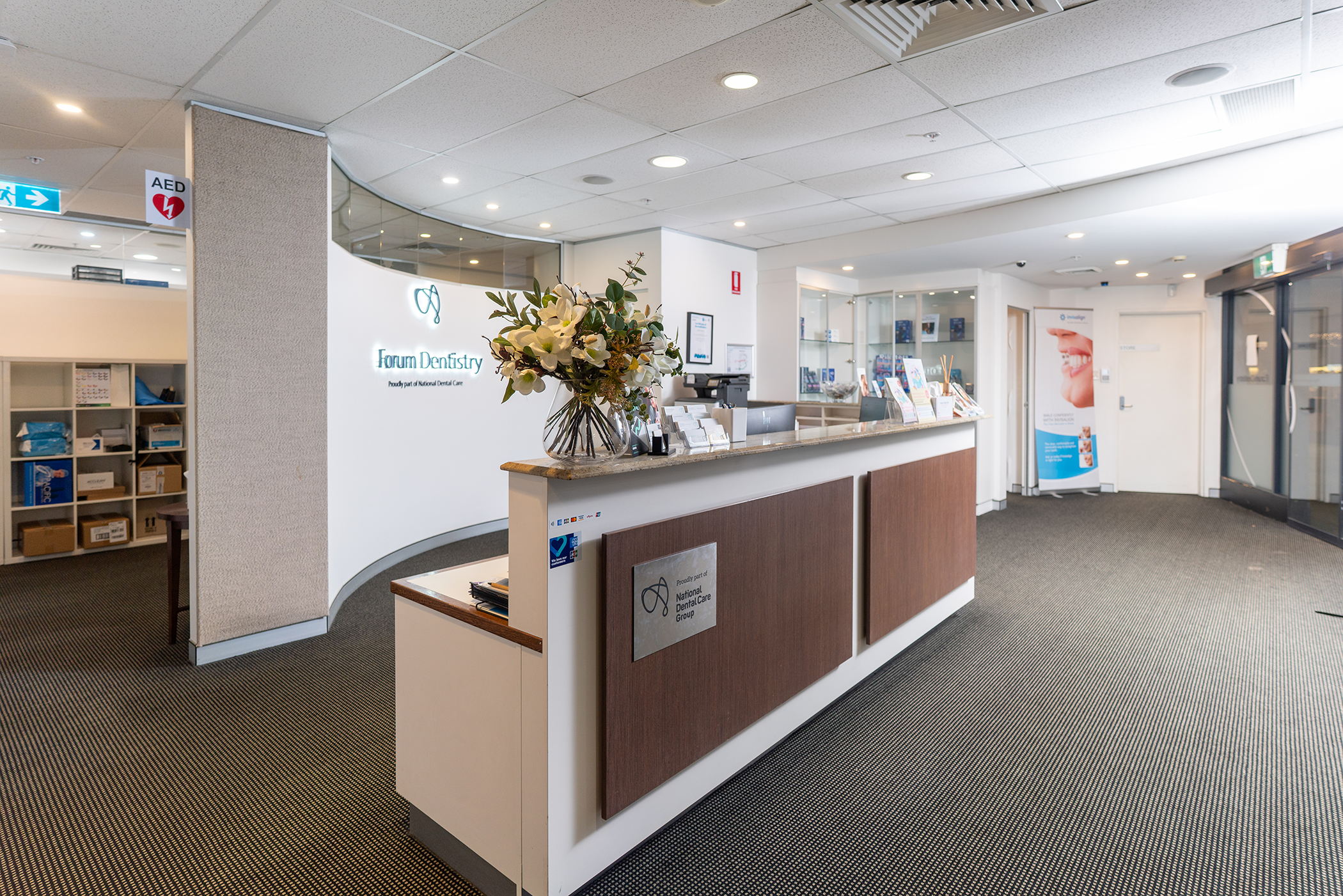 Image of our receptionist area at Forum Dentistry, your St Leonards dental practice.