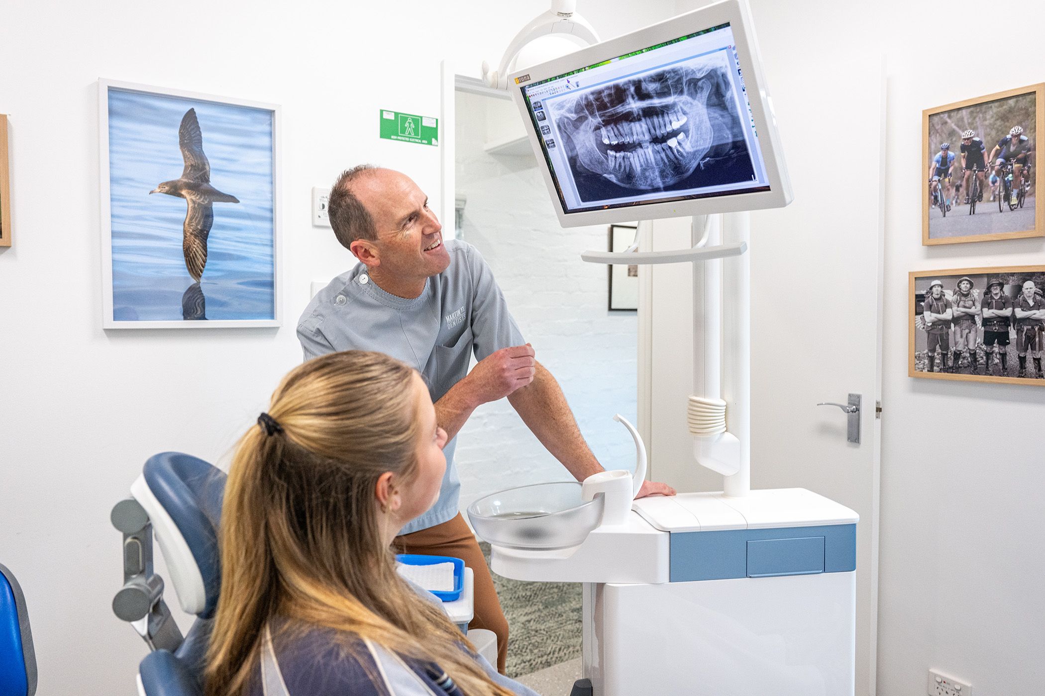 Image of a young patient with our dentist on Martin Street Dentist.
