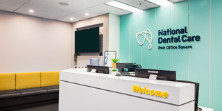 The reception at National Dental Care Brisbane on Queens Street.