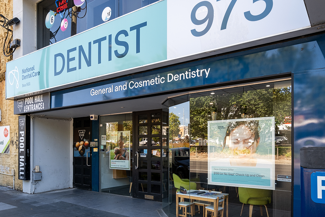 Image of the entrance of National Dental Care Box Hill.