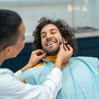 Patient undergoing initial consultation