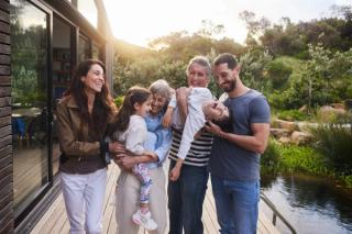 Image of a family at their house