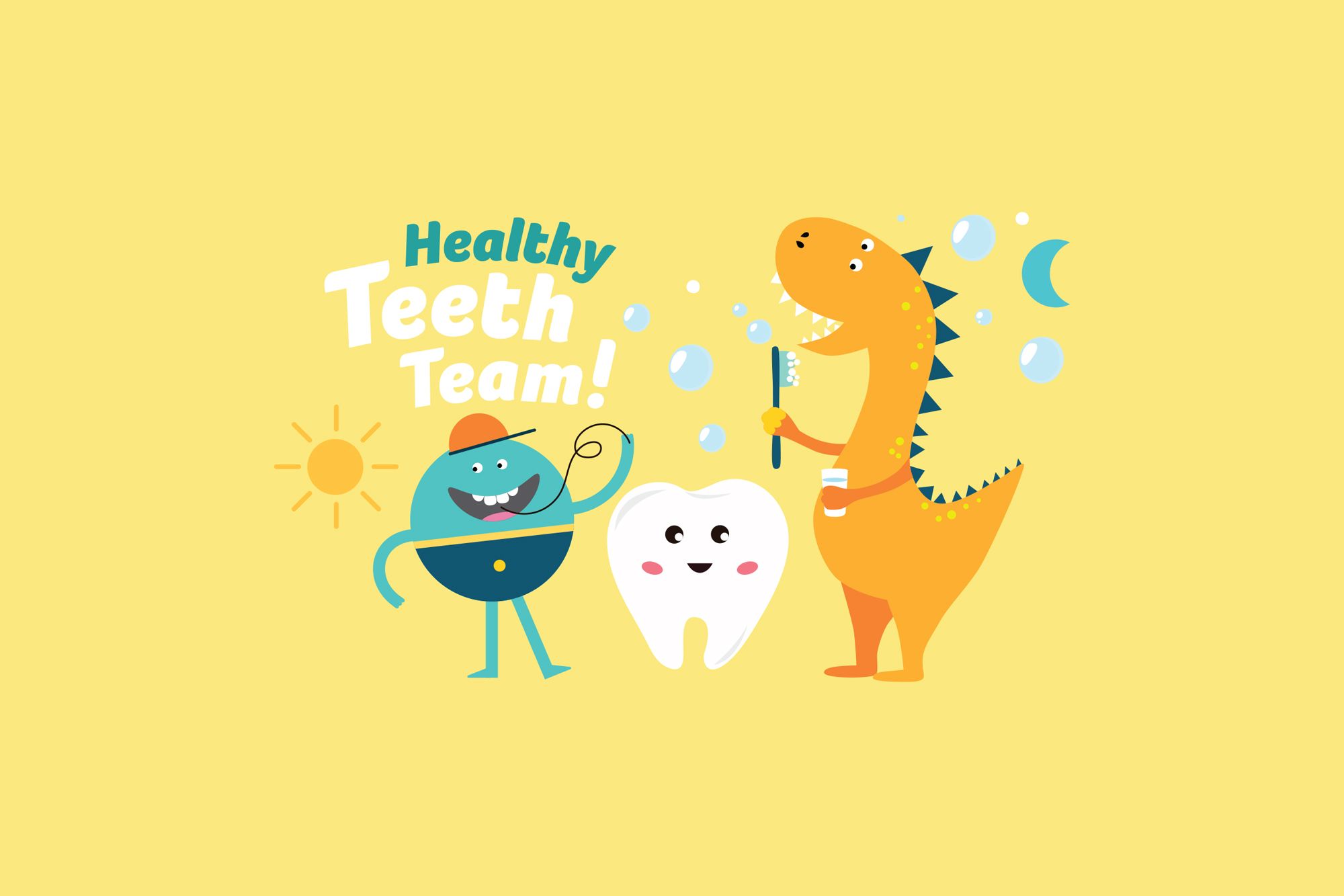 Meet the Health Teeth Team: Brush, Toothy, and Flossy! 