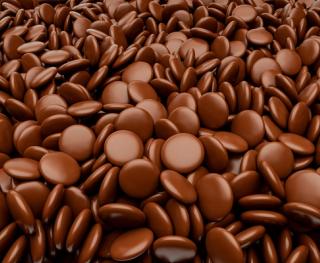 Image of milk chocolate buttons, ranked 3rd best Halloween treat.
