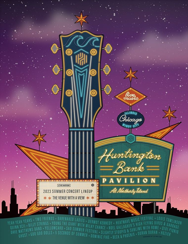 Huntington Bank Pavilion at Northerly Island 2023 Concert Series Poster