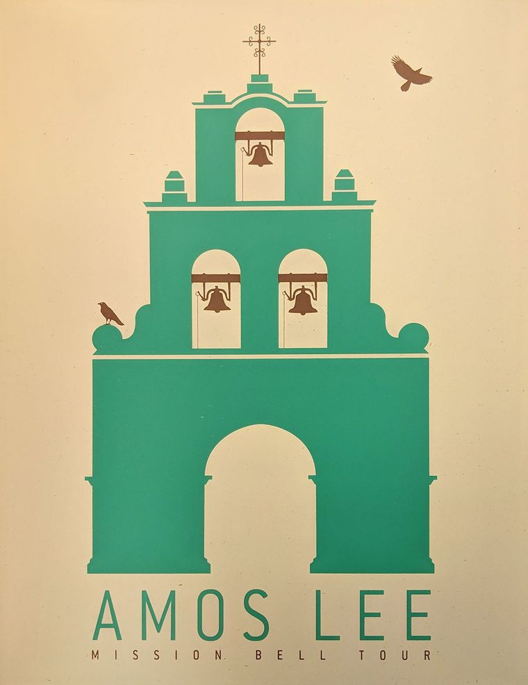 Amos Lee concert poster - Mission Bell tour