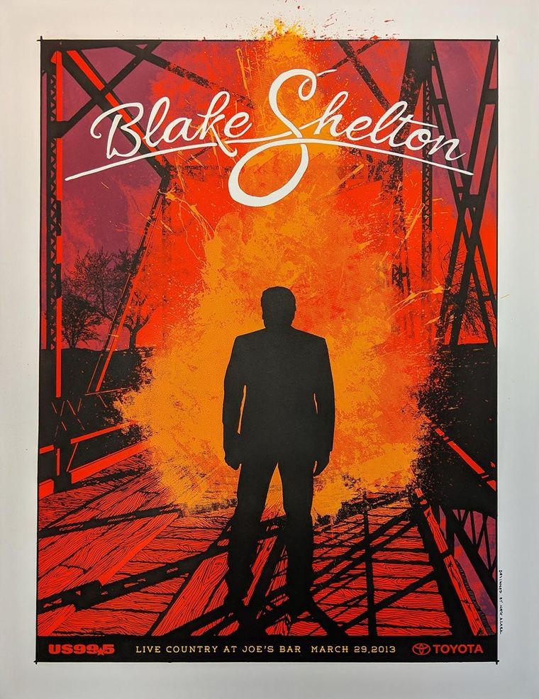 Blake Shelton concert poster - Chicago, Illinois