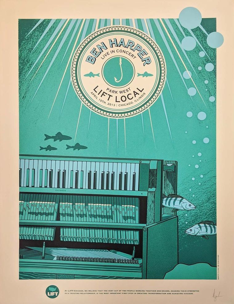 Ben Harper concert poster - Chicago, Illinois