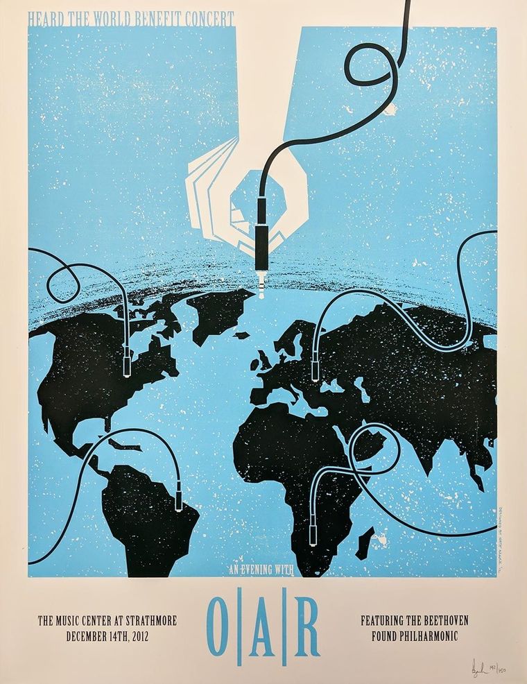 O.A.R. Heard the World Benefit concert poster - Bethesda, Maryland