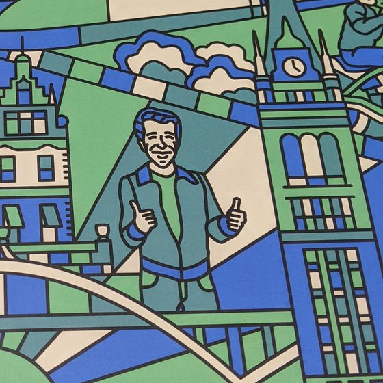 Welcome To Milwaukee Fiserv Forum mural art detail