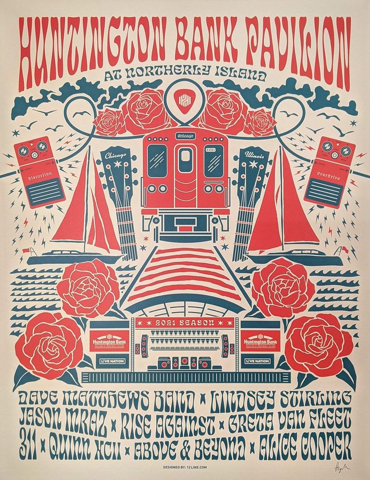 Huntington Bank Pavilion at Northerly Island 2021 Concert Series Poster