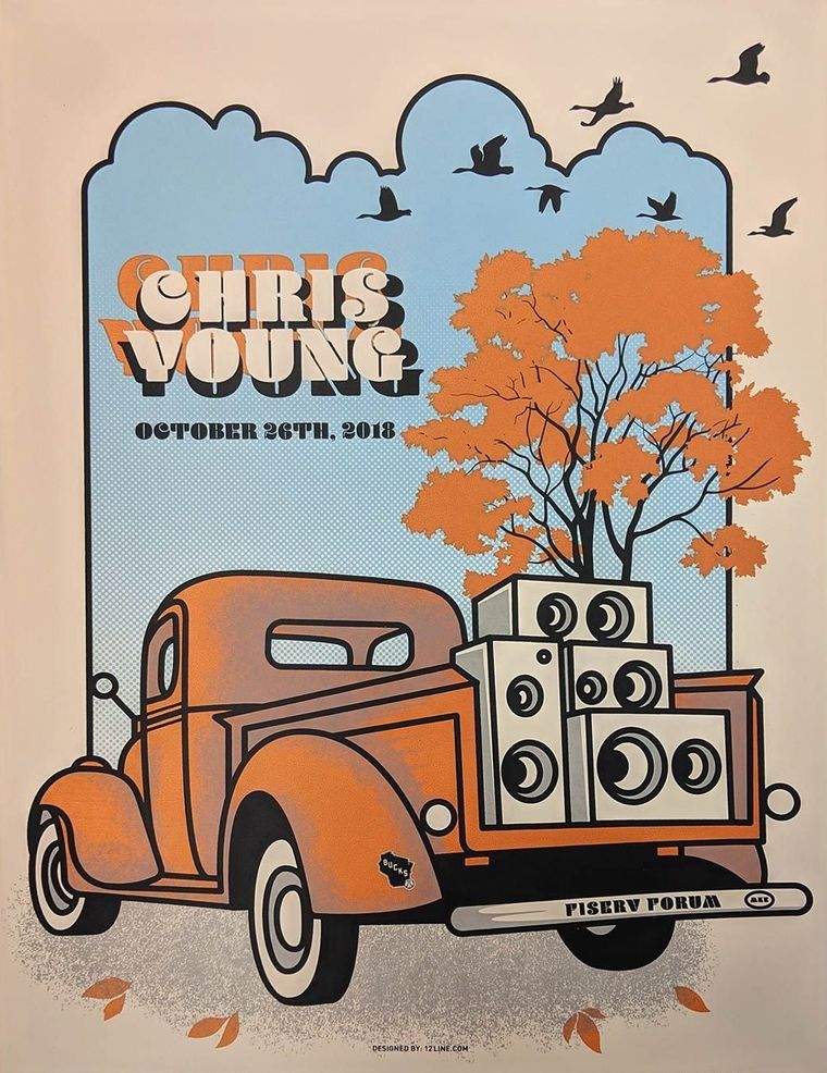 Chris Young concert poster - Milwaukee, Wisconsin