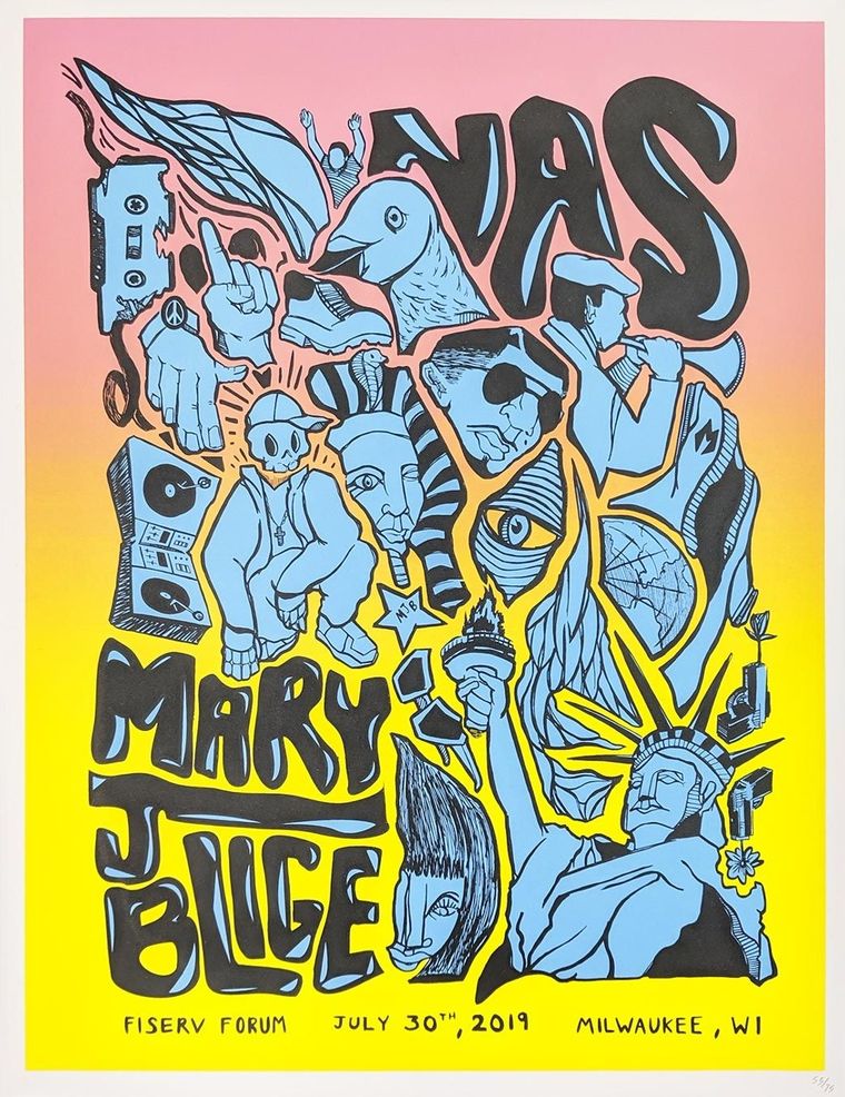 NAS & Mary J. Blige concert poster - Milwaukee, Wisconsin