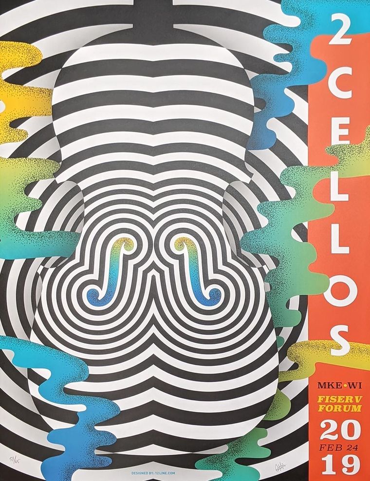 2 Cellos concert poster - Milwaukee, Wisconsin