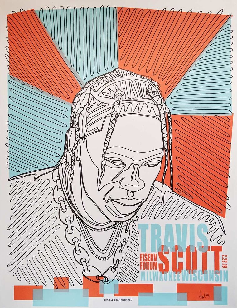 Travis Scott concert poster - Milwaukee, Wisconsin