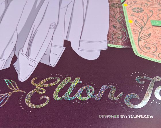 Elton John concert poster from the October 19th 2019 performance at Fiserv Forum in Milwaukee, Wisconsin.