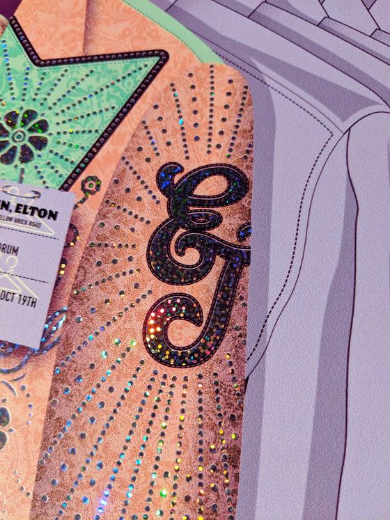 Elton John concert poster from the October 19th 2019 performance at Fiserv Forum in Milwaukee, Wisconsin.