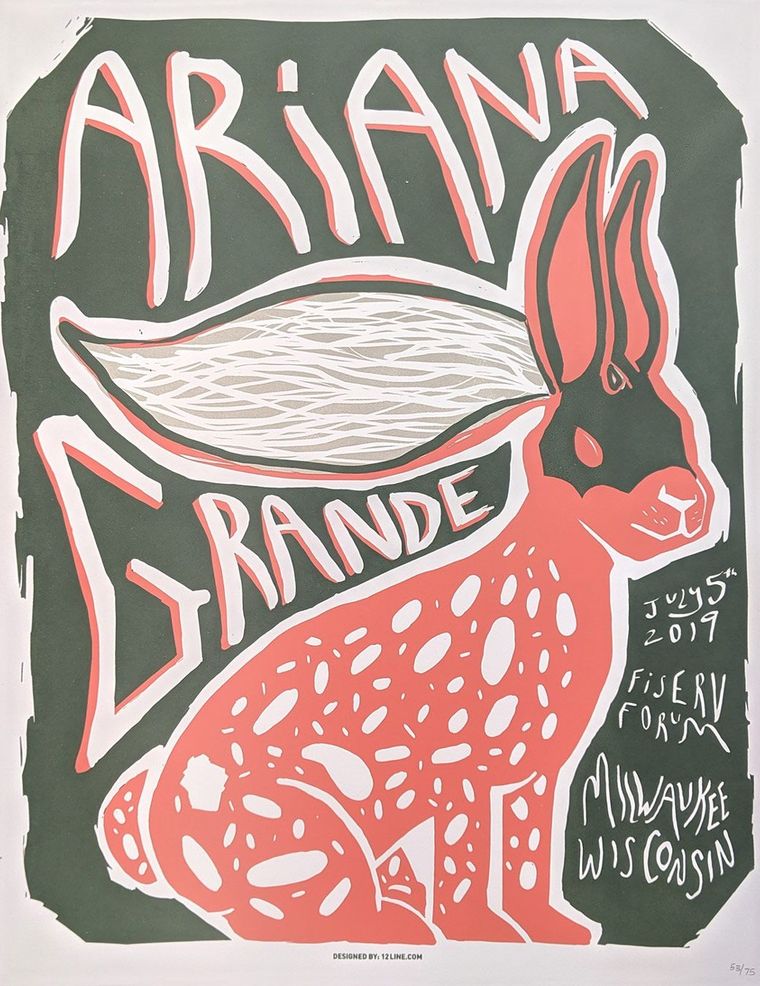 Ariana Grande concert poster - Milwaukee, Wisconsin
