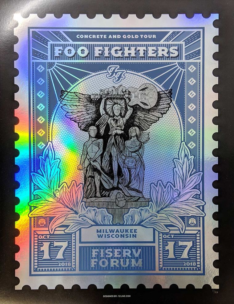 Foo Fighters concert poster - Milwaukee, Wisconsin - Foil