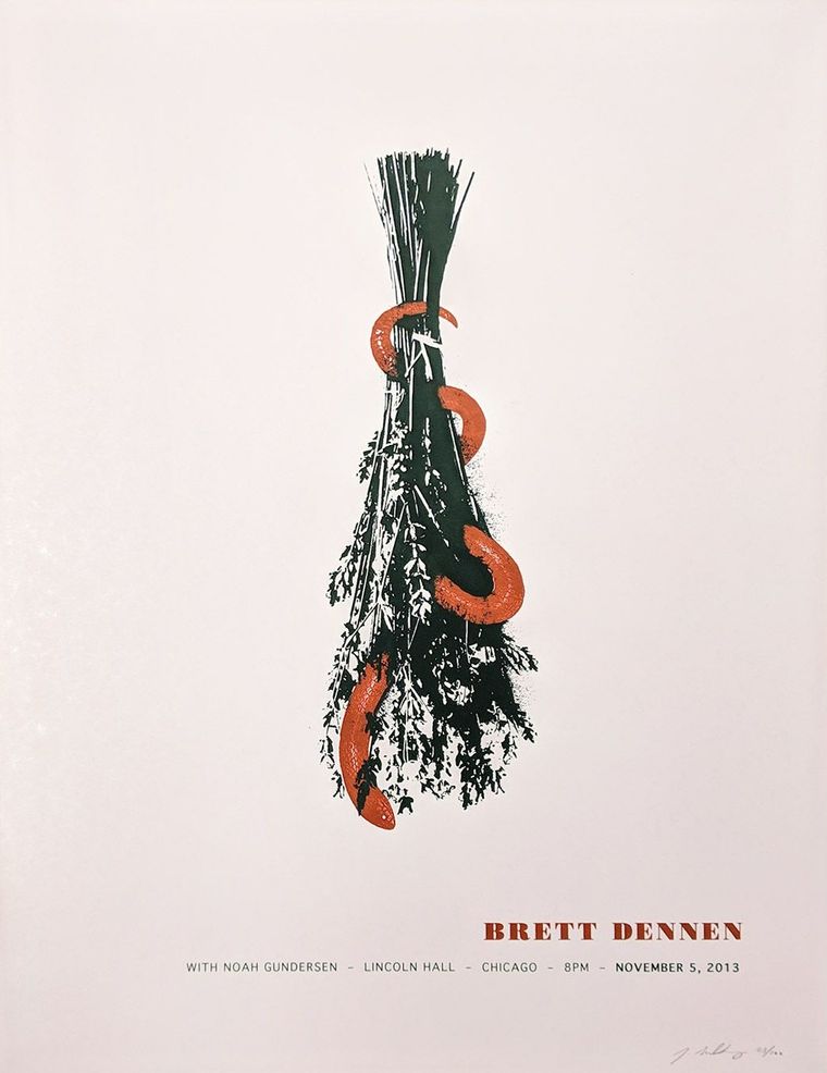 Brett Dennen concert poster - Chicago, Illinois