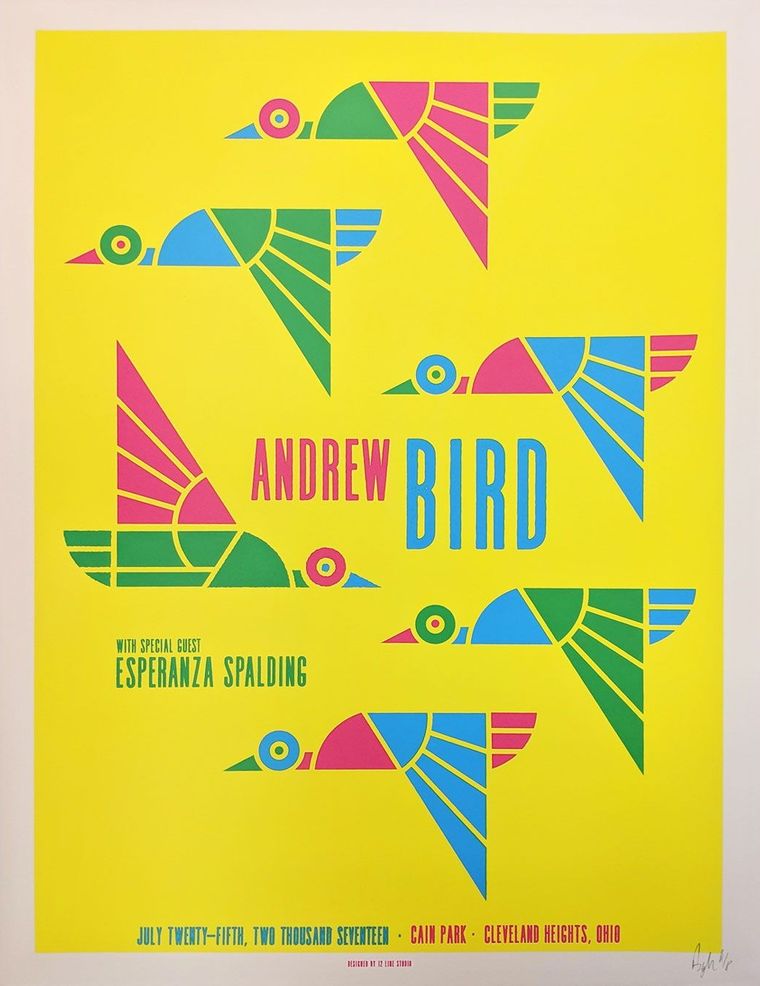 Andrew Bird concert poster - Cleveland Heights, Ohio