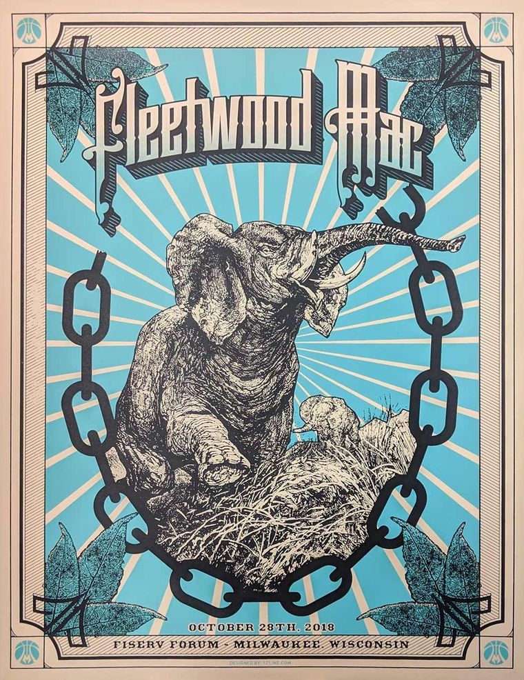 Fleetwood Mac concert poster - Milwaukee, Wisconsin