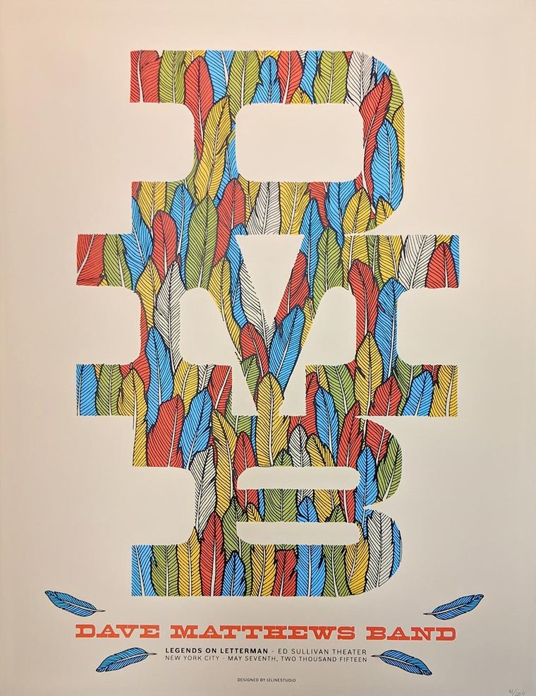 Dave Matthews Band concert poster - Ed Sullivan Theater - New York, New York