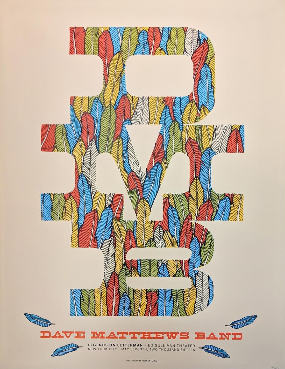 Dave Matthews Band concert poster - Ed Sullivan Theater - New York, New York