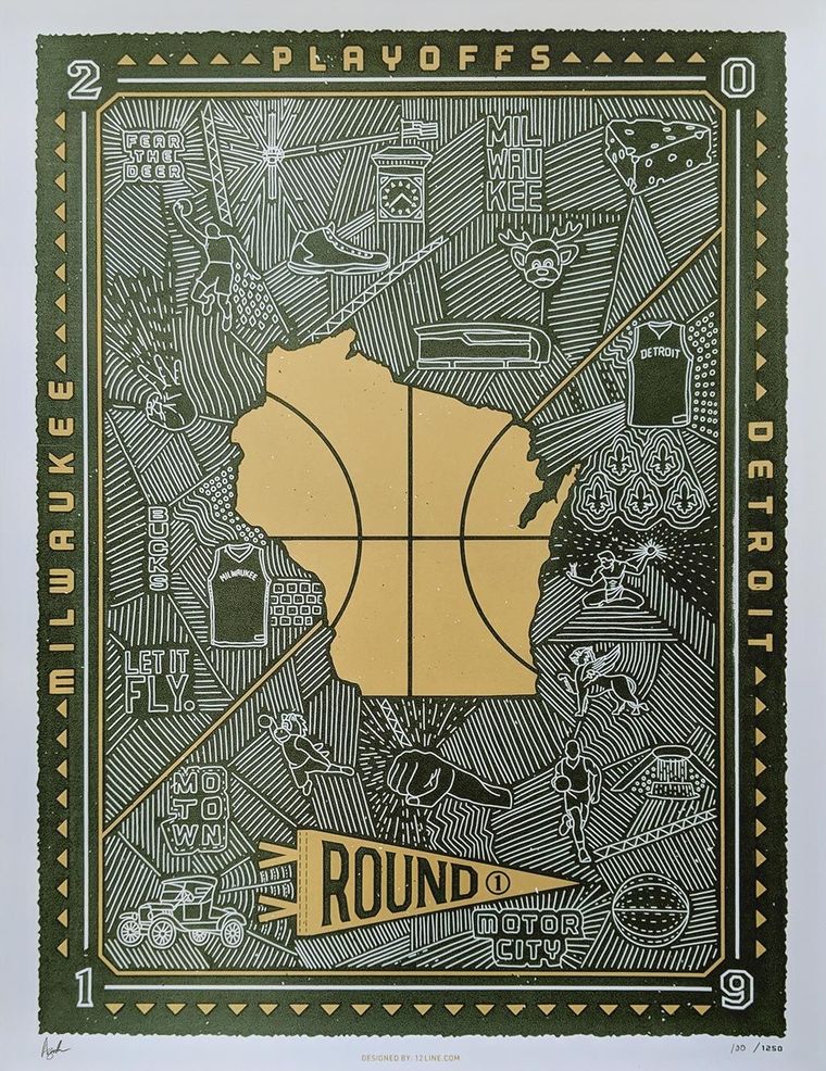 Milwaukee Bucks 2019 Playoffs Round 1 Poster