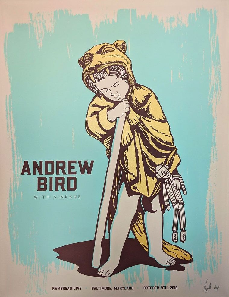 Andrew Bird concert poster - Baltimore, Maryland