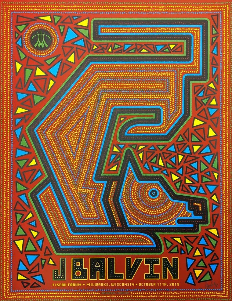 J. Balvin concert poster - Milwaukee, Wisconsin