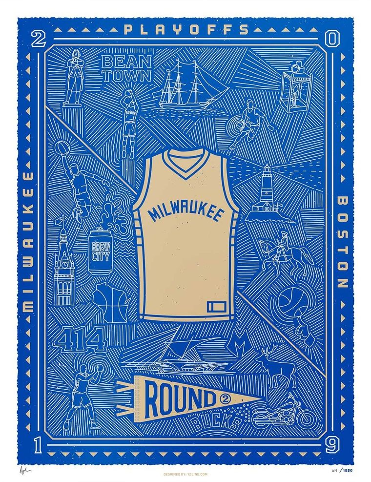 Milwaukee Bucks 2019 Playoffs Round 2 Poster
