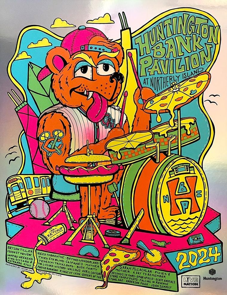 Huntington Bank Pavilion at Northerly Island 2024 Concert Series Poster Foil