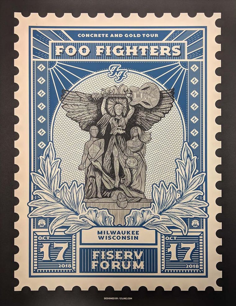 Foo Fighters concert poster - Milwaukee, Wisconsin