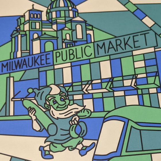 Welcome To Milwaukee Fiserv Forum mural art detail