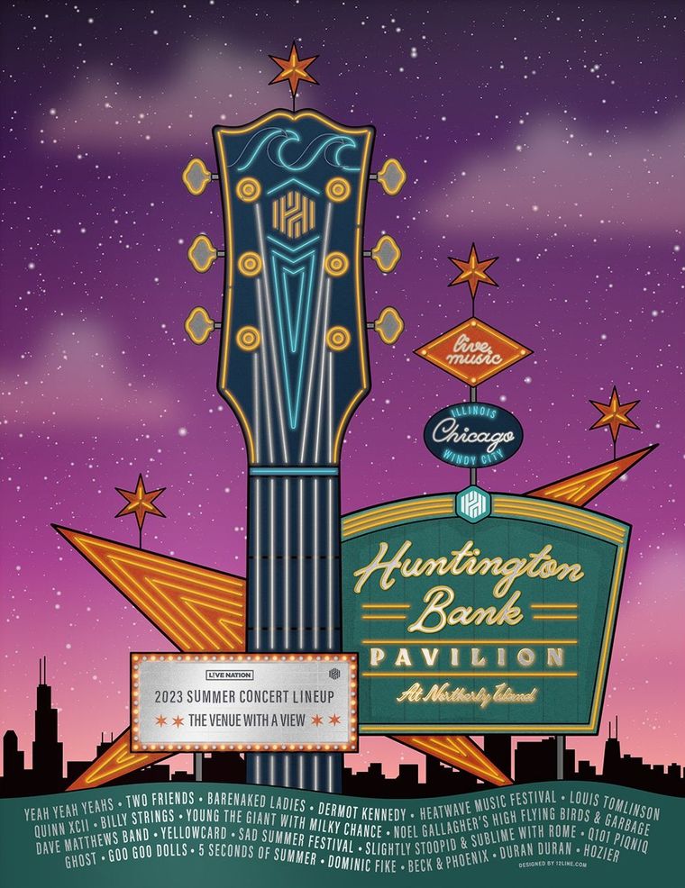 Huntington Bank Pavilion at Northerly Island 2023 Concert Series Poster Foil