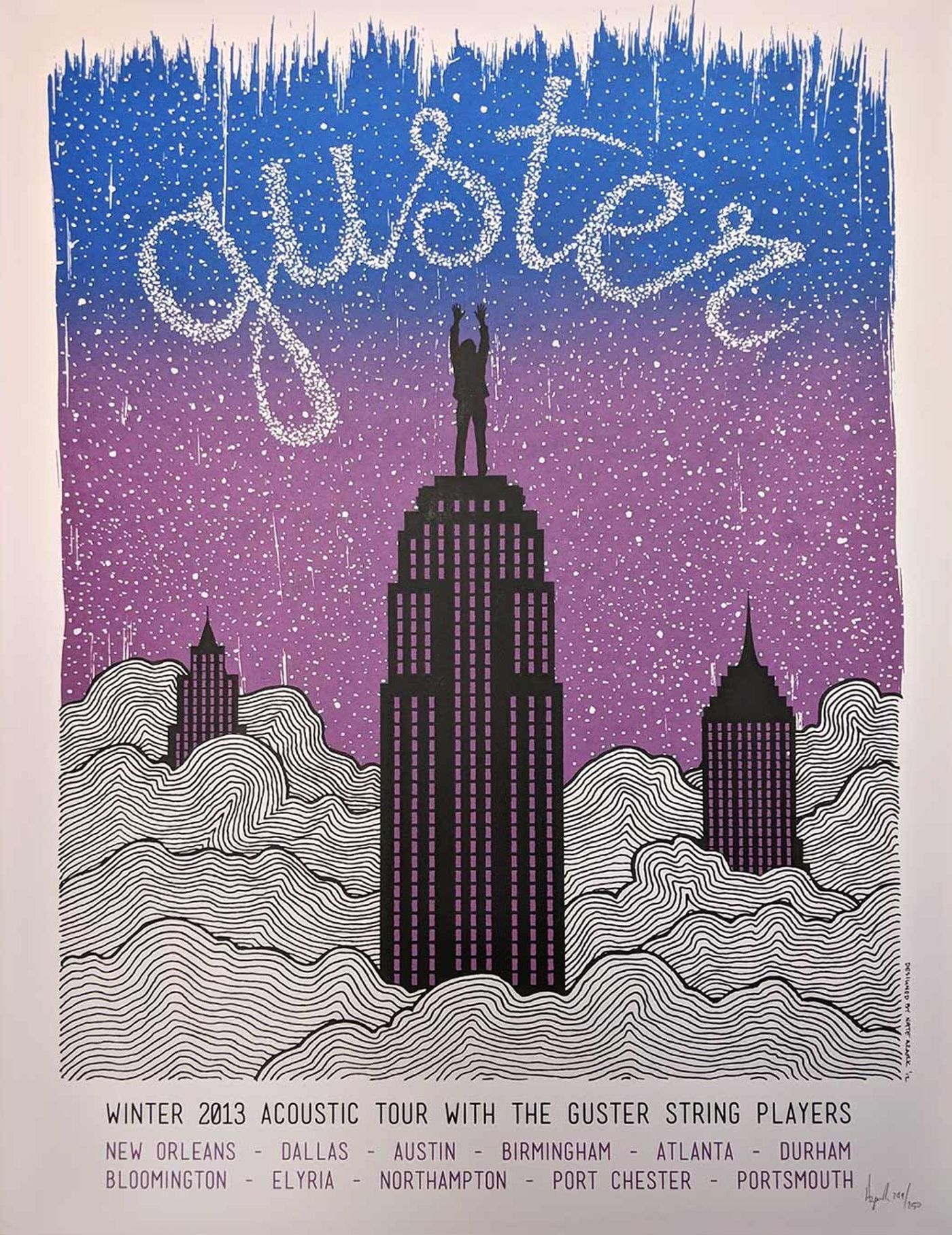 Guster concert poster (blue) - 2013 Acoustic Tour